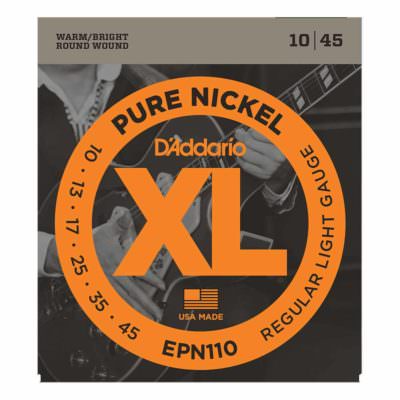 מיתרים לגיטרה חשמלית דדריו - 10-45 - Daddario EPN110 Pure Nickel