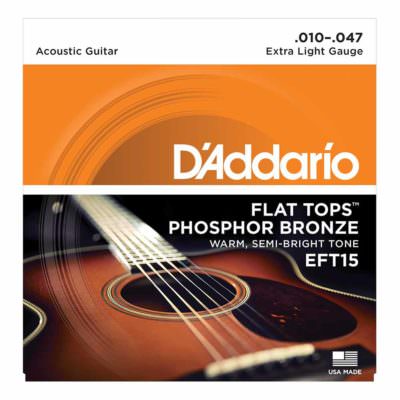 מיתרים לגיטרה אקוסטית דדריו - 10-47 - Daddario EFT15 Phosphor Bronze Flat Tops