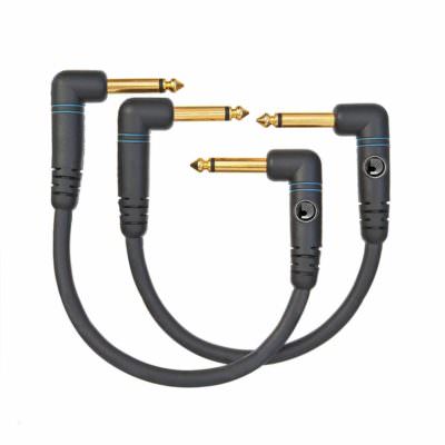 זוג כבלים לאפקטים 0.15m דדריו - Daddario PW-PRA-205 Planet Waves 2pack - 0.5