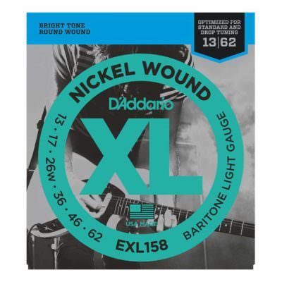 מיתרים לגיטרה חשמלית דדריו - 13-62 - Daddario EXL158 Nickel Wound Baritone