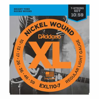 מיתרים לגיטרה 7 חשמלית דדריו - 10-59 - Daddario EXL110-7 Nickel Wound 7 String