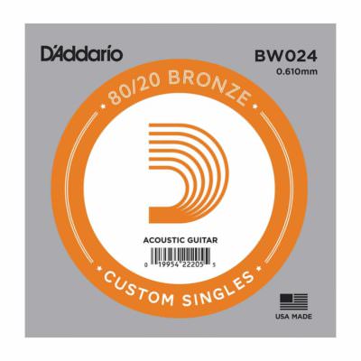 מיתר בודד לגיטרה אקוסטית דדריו - Daddario 80/20 Bronze Wound Single - 024