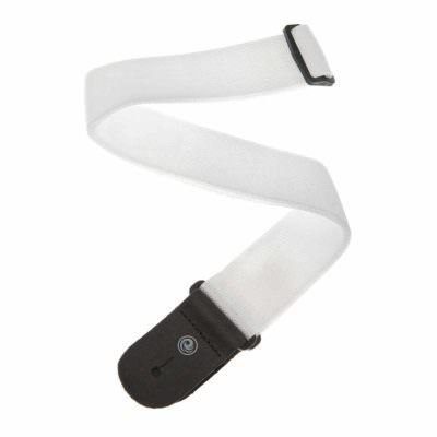 רצועה לבנה לגיטרה דדריו - Daddario PWS108 Planet Waves , Polypropylene White Strap