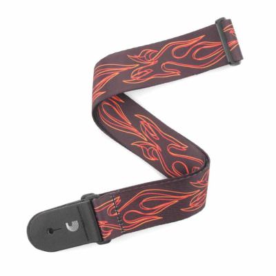 רצועה לגיטרה להבה דדריו - Daddario P20W1401 Planet Waves Strap, Flame Pinstripe Black/Red