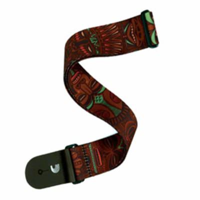 רצועה לגיטרה מסכות אפריקניות דדריו - Daddario P20W1507 Planet Waves Strap, African Masks Red/Green