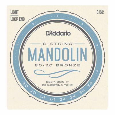 מיתרים למנדולינה דדריו - 10-34 - Daddario EJ62 80/20 Bronze Mandolin Strings Light
