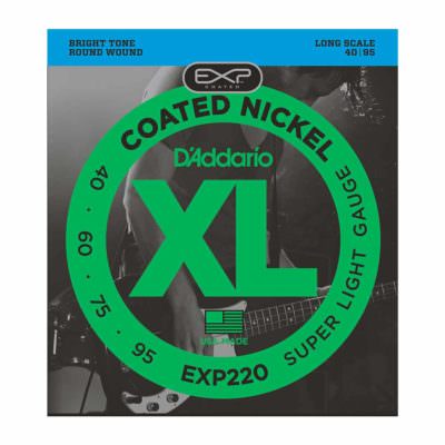 מיתרים לגיטרה בס דדריו - 40-95 - Daddario EXP220 Coated Nickel Bass Long Scale