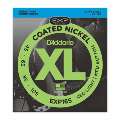 מיתרים לגיטרה בס דדריו - 45-105 - Daddario EXP165 Coated Nickel Bass Long Scale