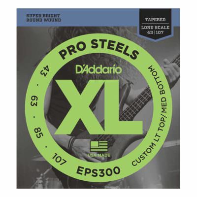 מיתרים לגיטרה בס דדריו - 43-107 - Daddario EPS300 Prosteels Bass Tapered Long Scale