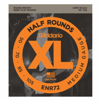 מיתרים לגיטרה בס דדריו - 50-105 - ENR72 Half Rounds Bass Long Scale