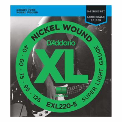 מיתרים לגיטרה בס 5 מיתרים דדריו - 45-105 - Daddario EXL220-5 Nickel Wound Bass Long Scale 5String