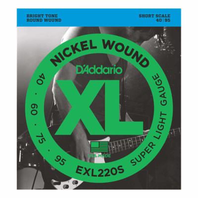 מיתרים לגיטרה בס דדריו - 40-95 - Daddario EXL220S Nickel Wound Bass Short Scale