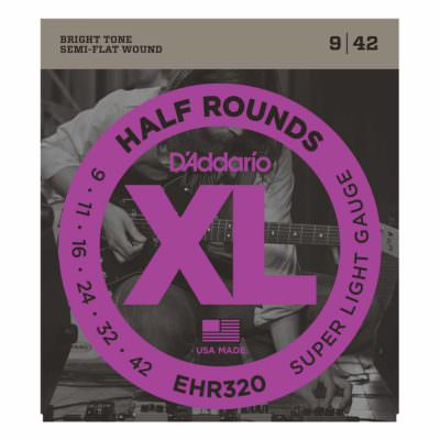 מיתרים לגיטרה חשמלית דדריו - 9-42 - Daddario EHR320 Half Rounds