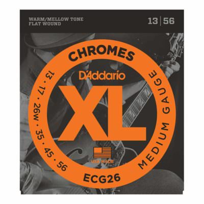 מיתרים לגיטרה חשמלית דדריו - 13-56 - Daddario ECG26 Chrome Flat Wound