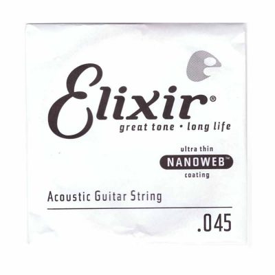 מיתר בודד לגיטרה אקוסטית אליקסיר - Elixir Nanoweb Single - 045