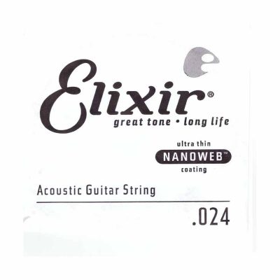 מיתר בודד לגיטרה אקוסטית אליקסיר - Elixir Nanoweb Single - 024