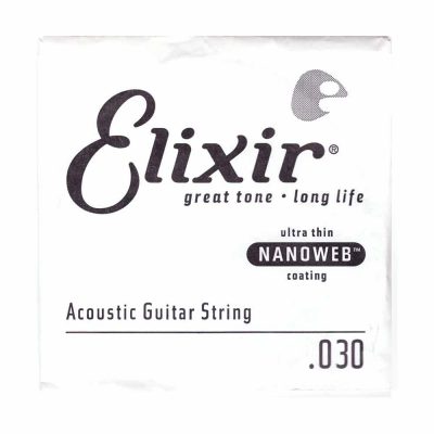 מיתר בודד לגיטרה אקוסטית אליקסיר - Elixir Nanoweb Single - 030