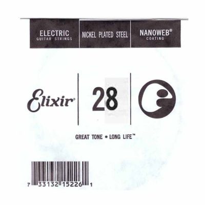 מיתר בודד לגיטרה חשמלית אליקסיר - Elixir Plain Steel Single - 028