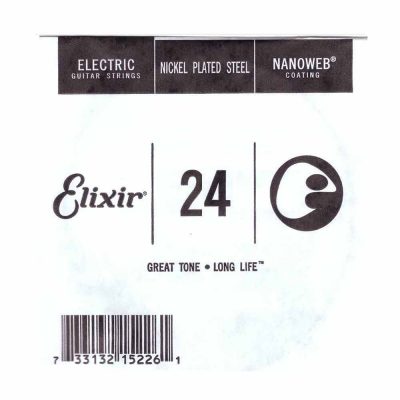 מיתר בודד לגיטרה חשמלית אליקסיר - Elixir Plain Steel Single - 024