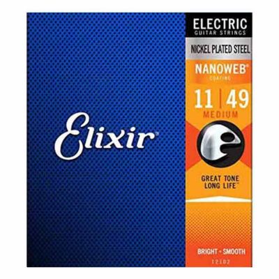 מיתרים לגיטרה חשמלית אליקסיר - 11-49 - Elixir 12102 NANOWEB Nickel Plated Steel