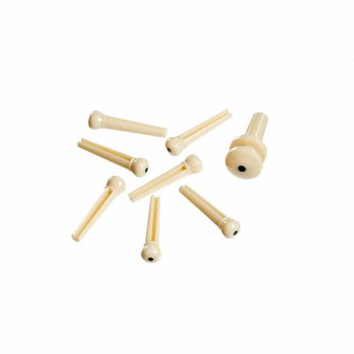 פינים פלסטיק לבן לגיטרה אקוסטית דדריו - Daddario Planet Waves White Plastic Bridge Pins with End Pin Set